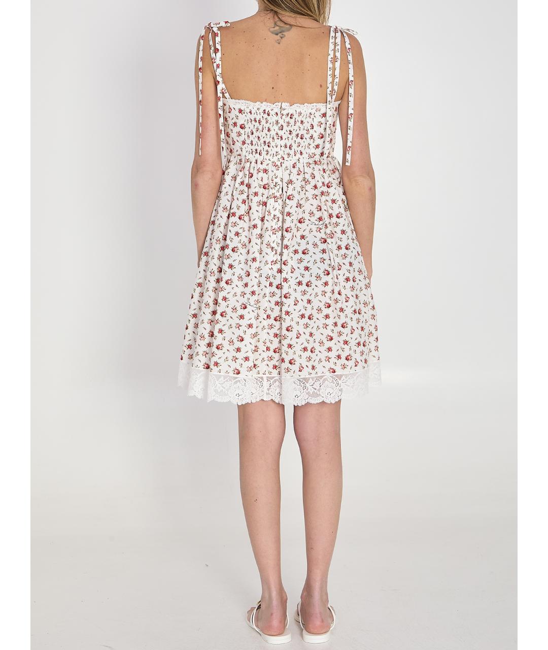 DOLCE&GABBANA Белое хлопко-эластановое платье, фото 4