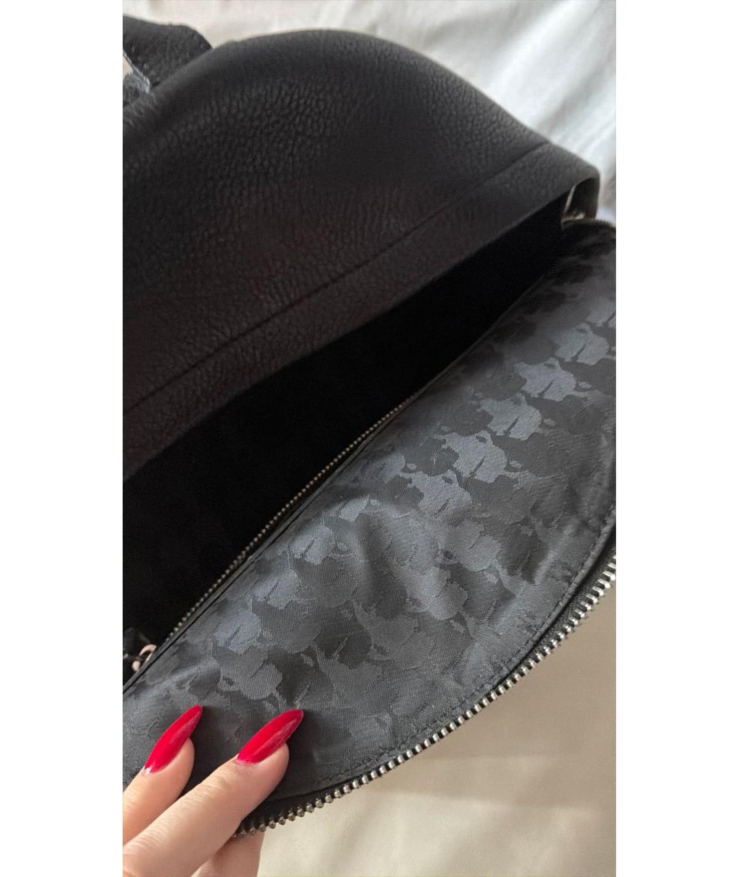 KARL LAGERFELD Черный кожаный рюкзак, фото 4