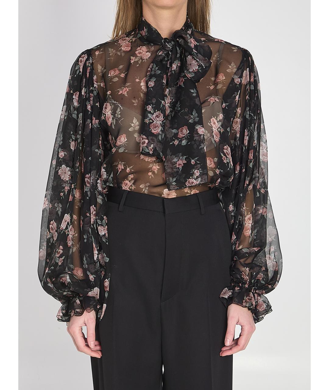 DOLCE&GABBANA Черная шелковая рубашка, фото 2