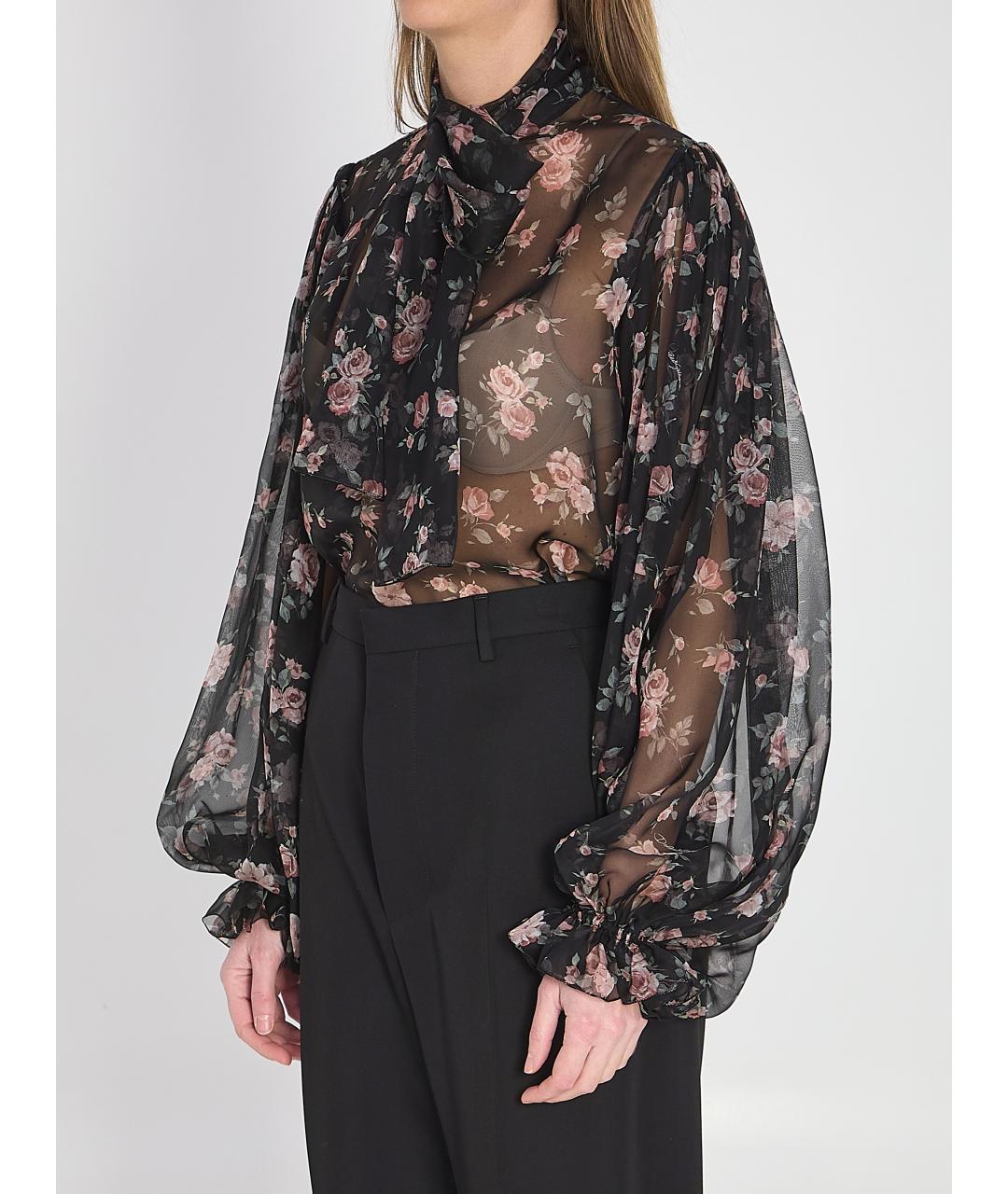 DOLCE&GABBANA Черная шелковая рубашка, фото 3