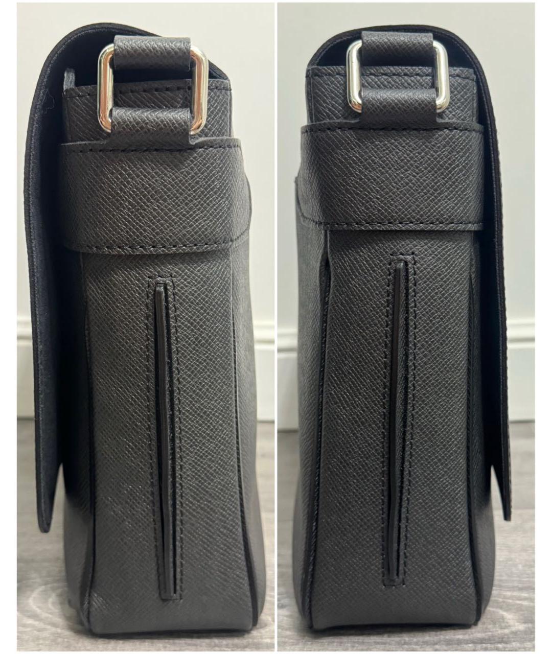 LOUIS VUITTON Черная кожаная сумка на плечо, фото 3