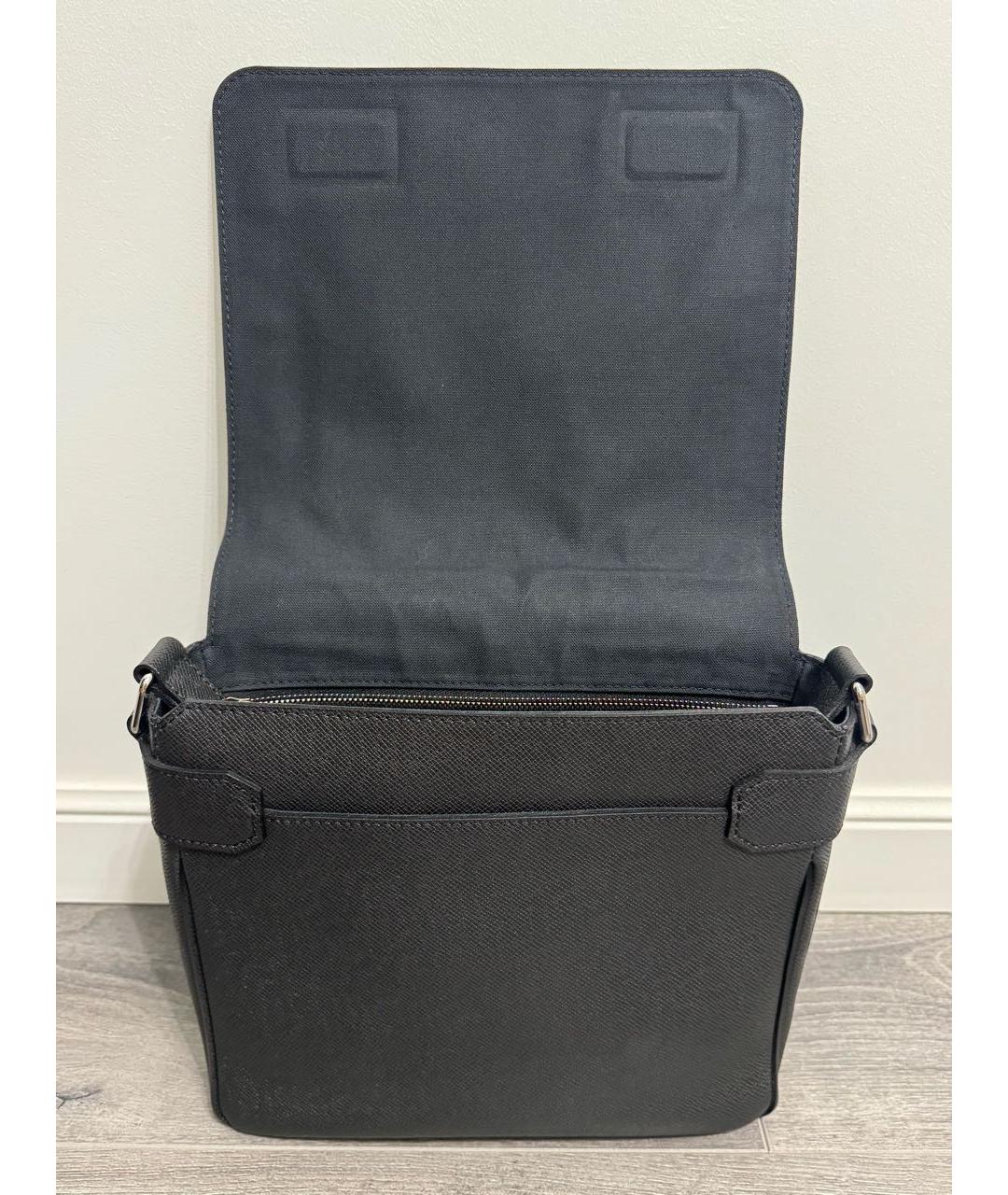 LOUIS VUITTON Черная кожаная сумка на плечо, фото 7