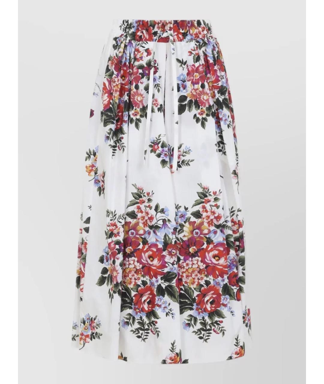 DOLCE&GABBANA Белая хлопковая юбка миди, фото 8