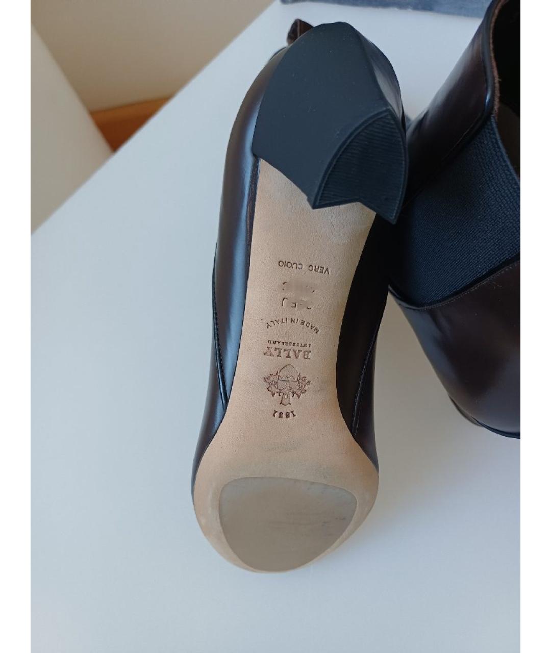 BALLY Коричневые кожаные полусапоги, фото 8