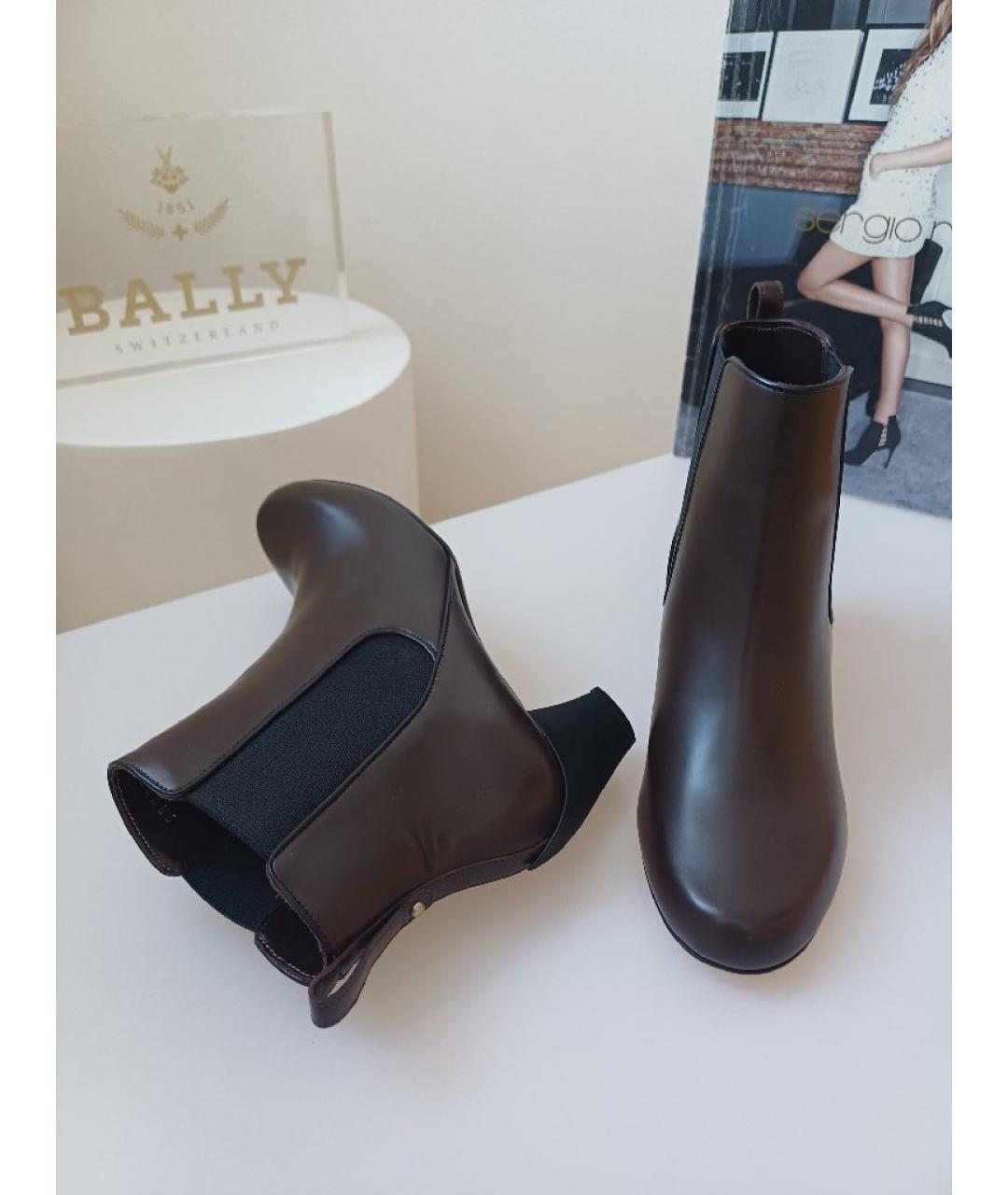 BALLY Коричневые кожаные полусапоги, фото 6