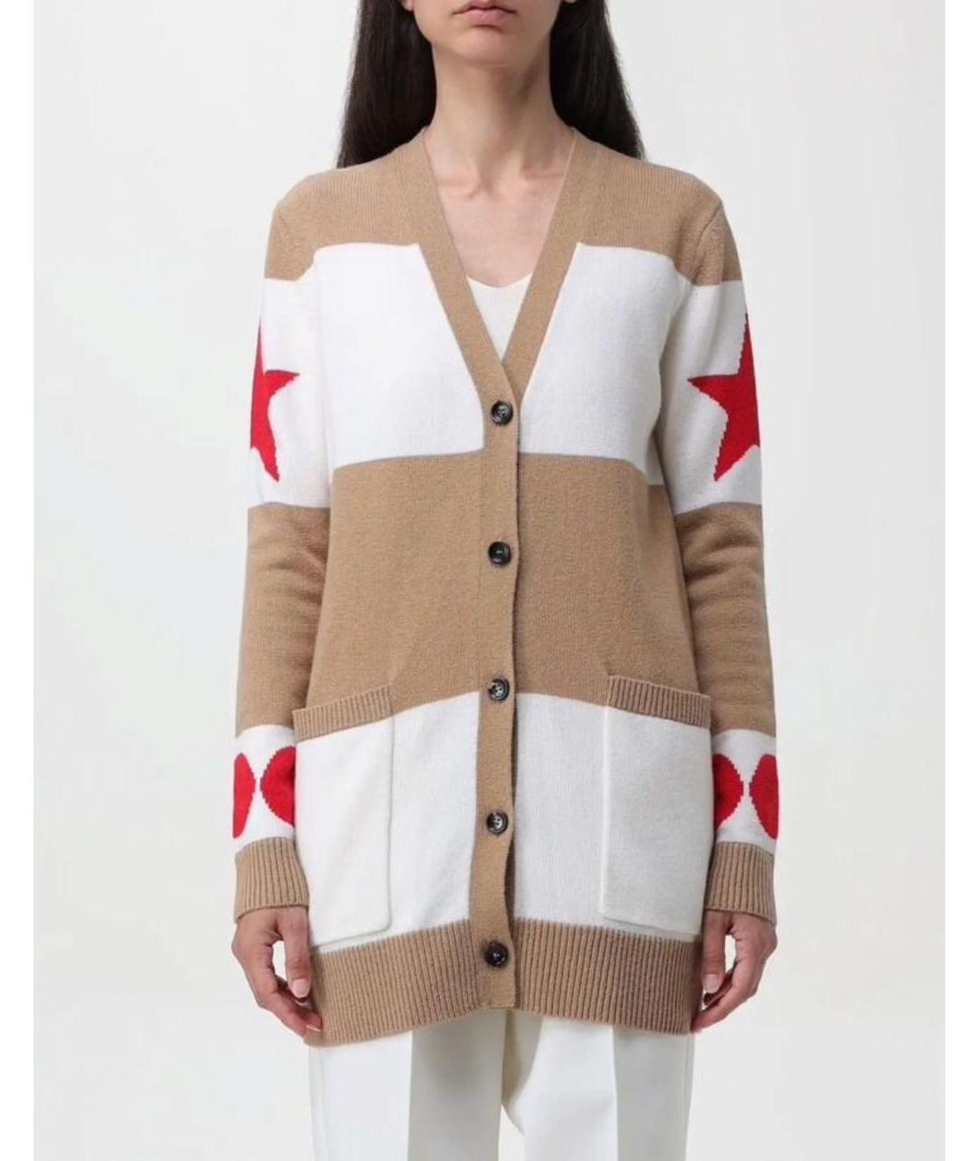 WEEKEND MAX MARA Бежевый кашемировый кардиган, фото 5