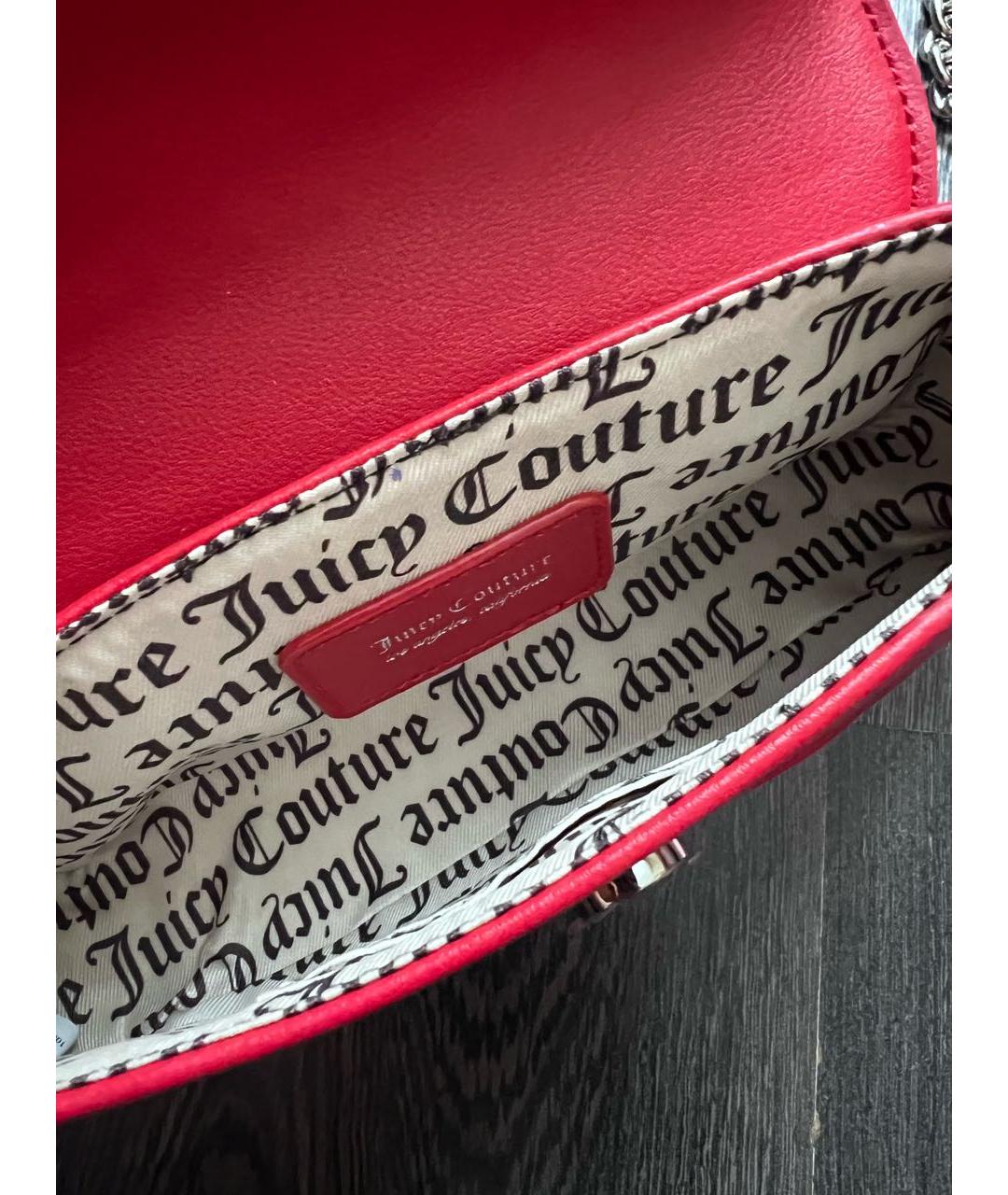 JUICY COUTURE Красная сумка через плечо из искусственной кожи, фото 6