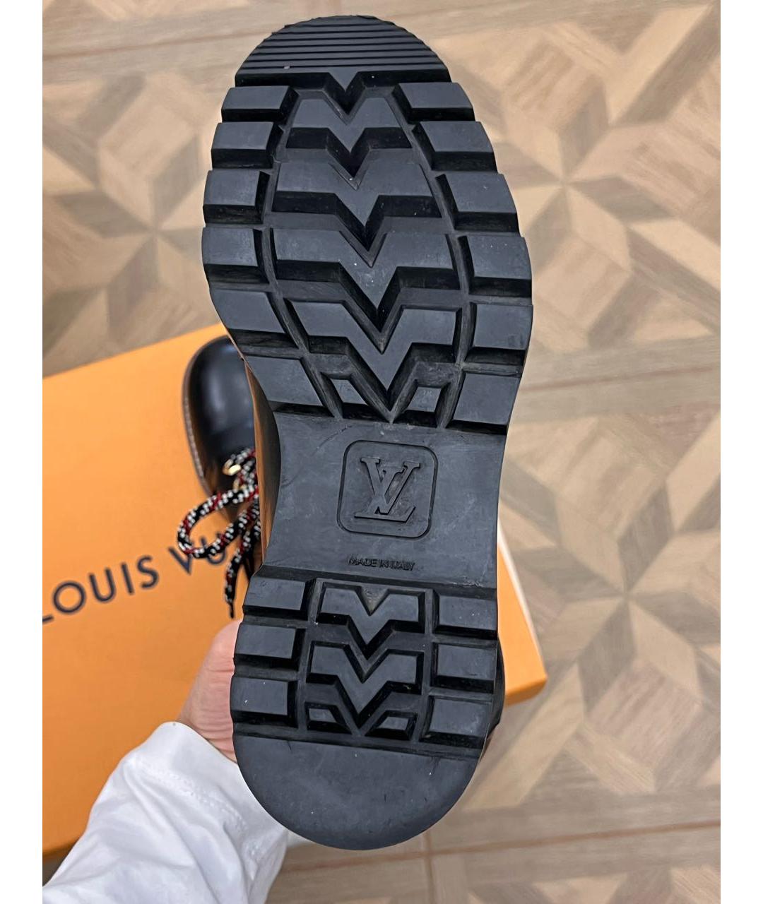 LOUIS VUITTON Черные кожаные ботинки, фото 5