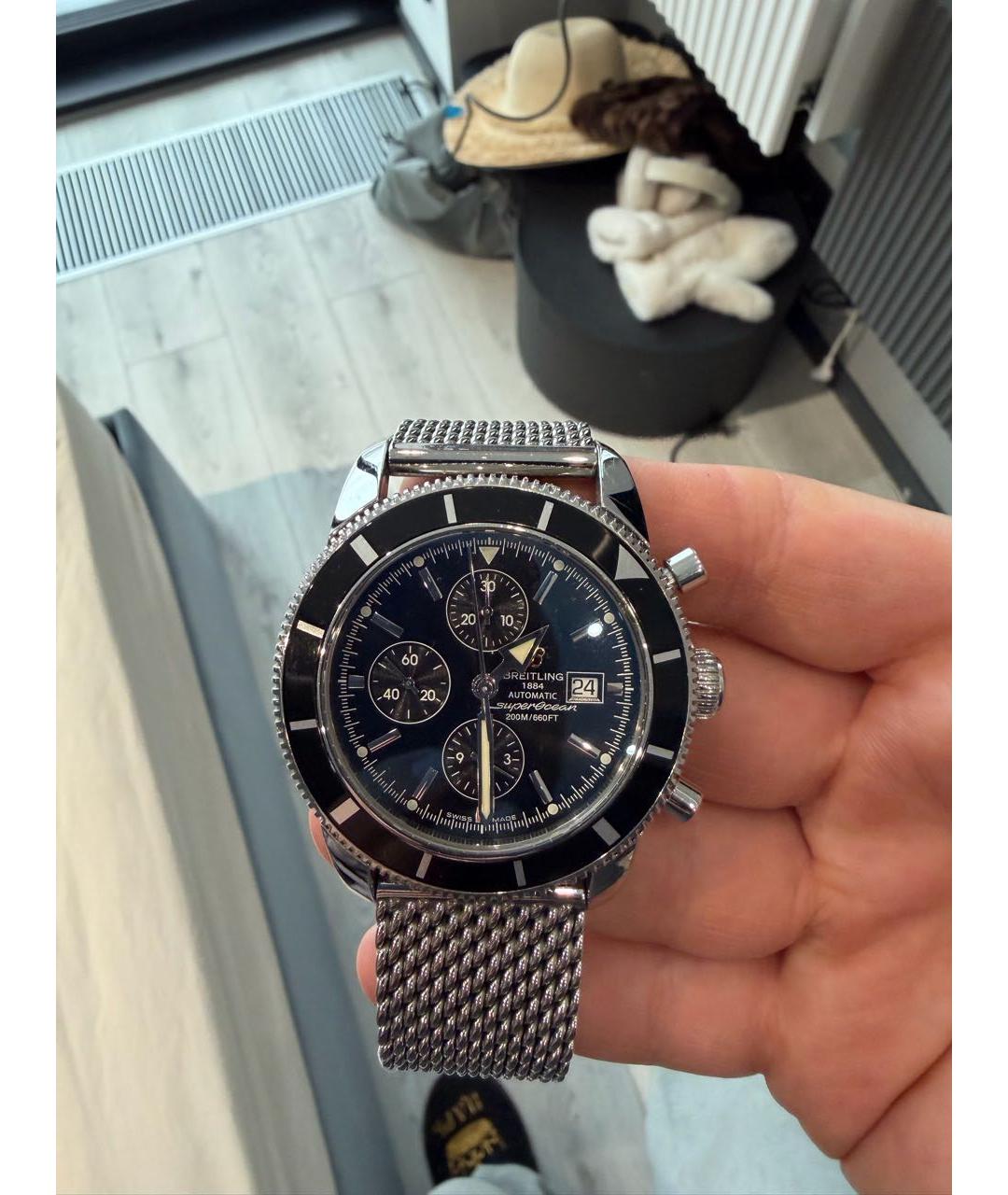 BREITLING Серебряные металлические часы, фото 5