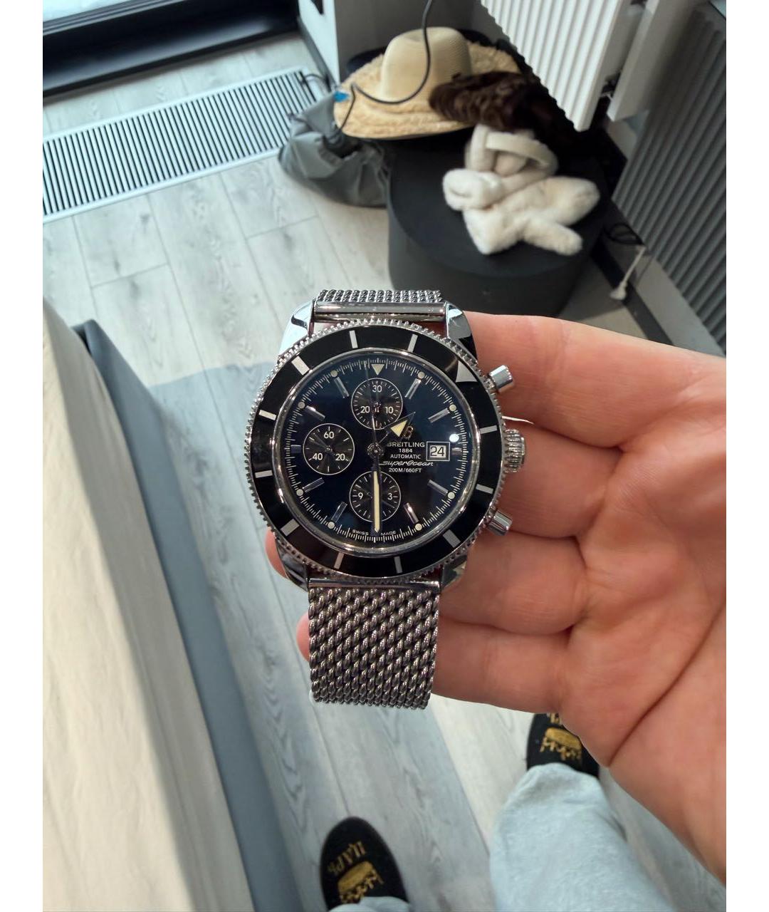 BREITLING Серебряные металлические часы, фото 2