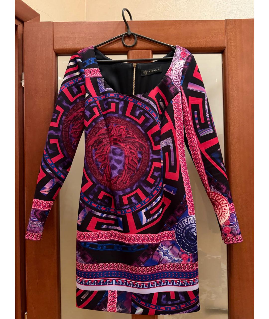 VERSACE Мульти полиамидовое вечернее платье, фото 6