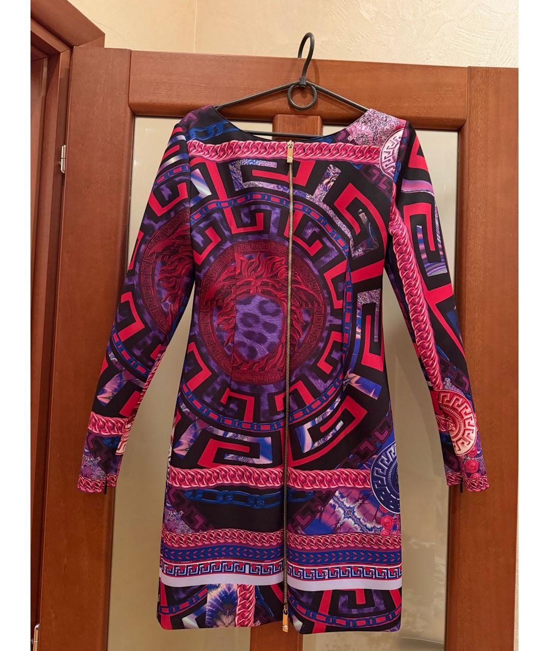 VERSACE Мульти полиамидовое вечернее платье, фото 2