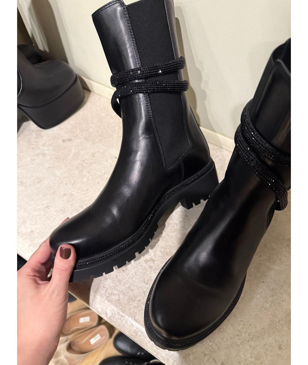 RENE CAOVILLA Черные кожаные сапоги, фото 4