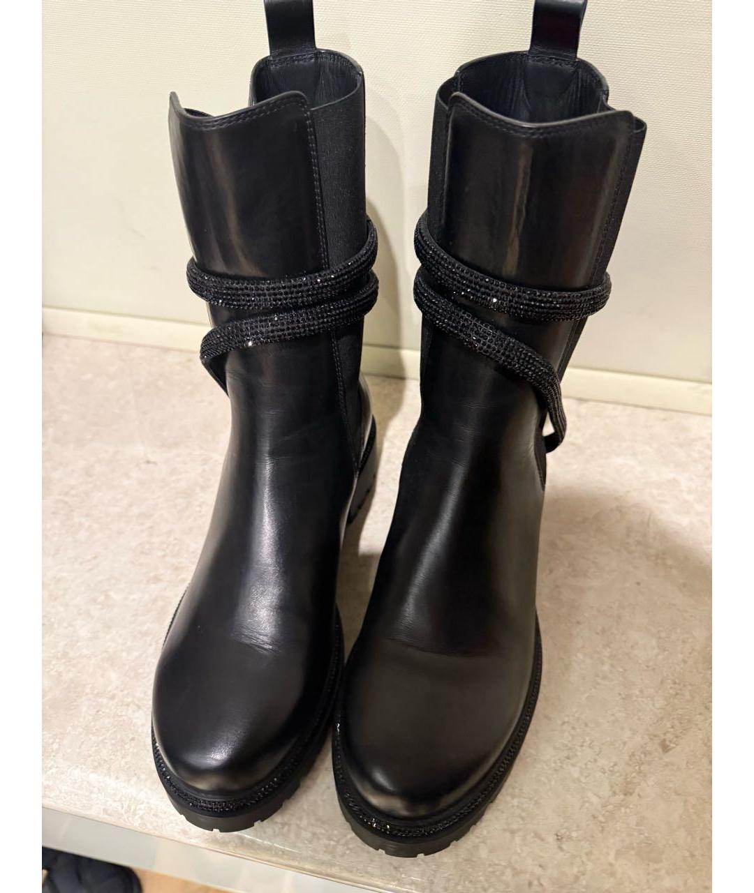 RENE CAOVILLA Черные кожаные сапоги, фото 3