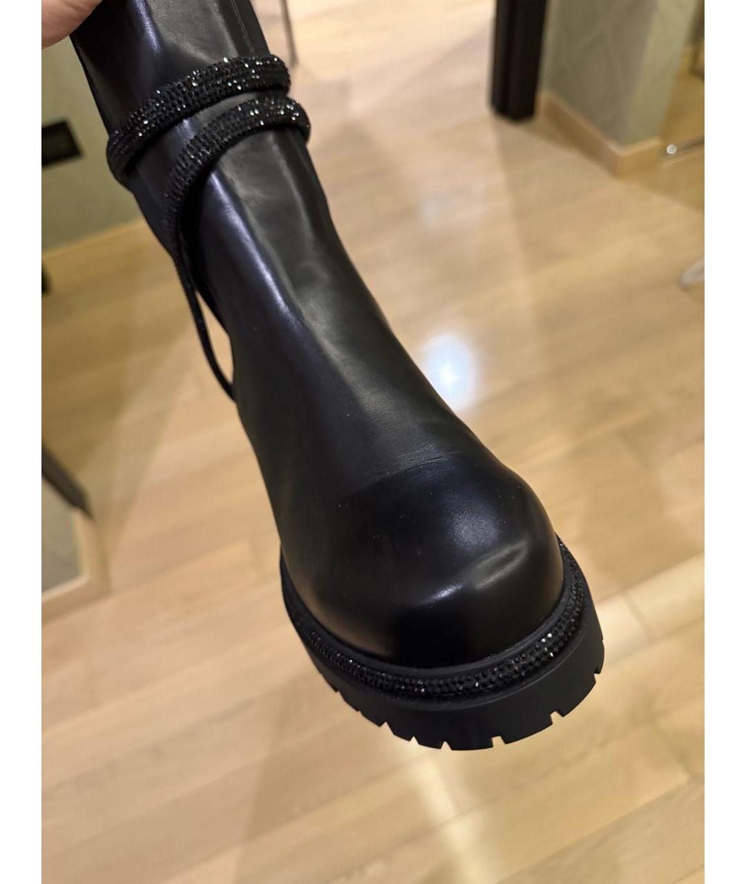 RENE CAOVILLA Черные кожаные сапоги, фото 5