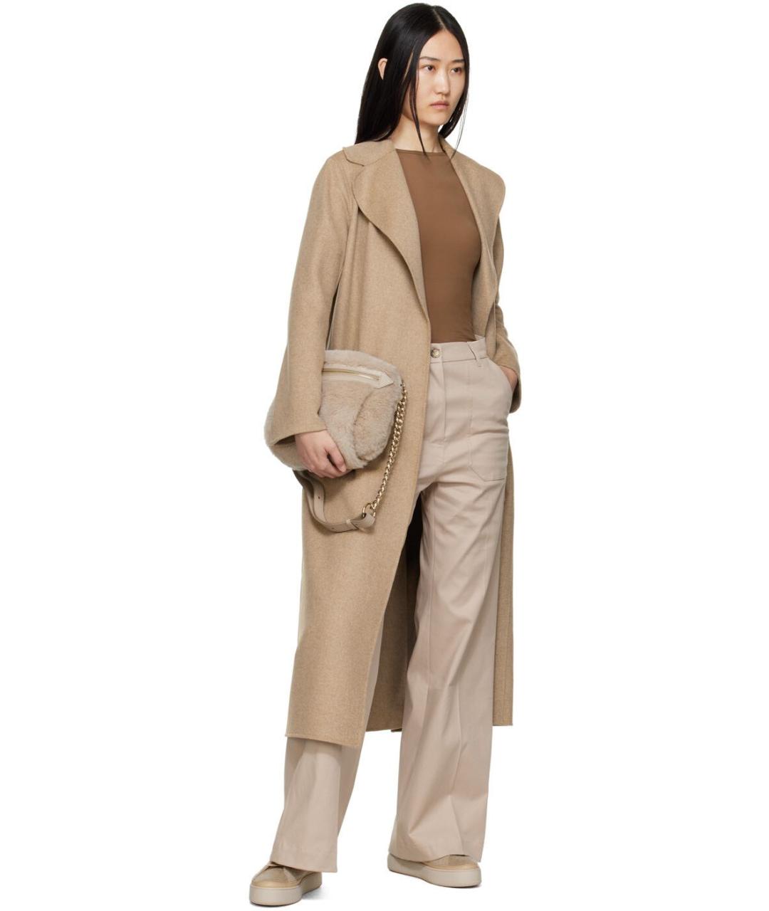 MAX MARA Бежевые кожаные кеды, фото 7