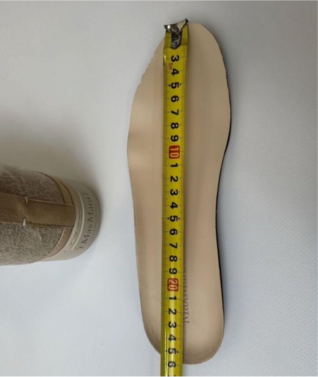 MAX MARA Бежевые кожаные кеды, фото 6