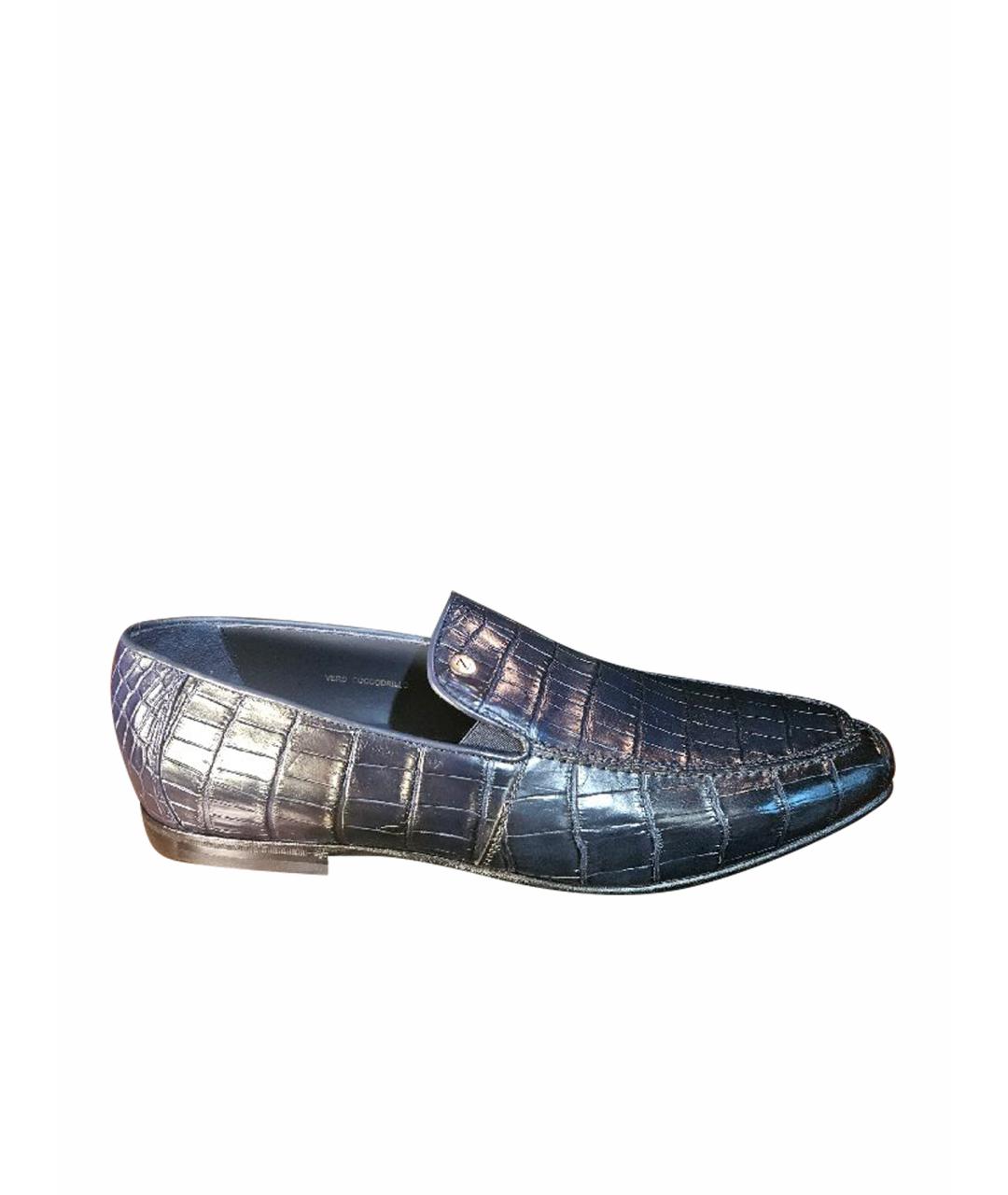 ZILLI Темно-синие туфли из экзотической кожи, фото 1