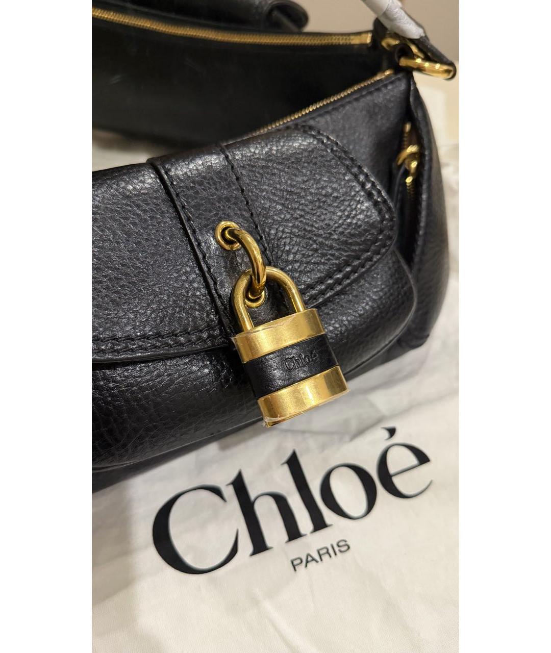CHLOE Черная кожаная сумка через плечо, фото 4