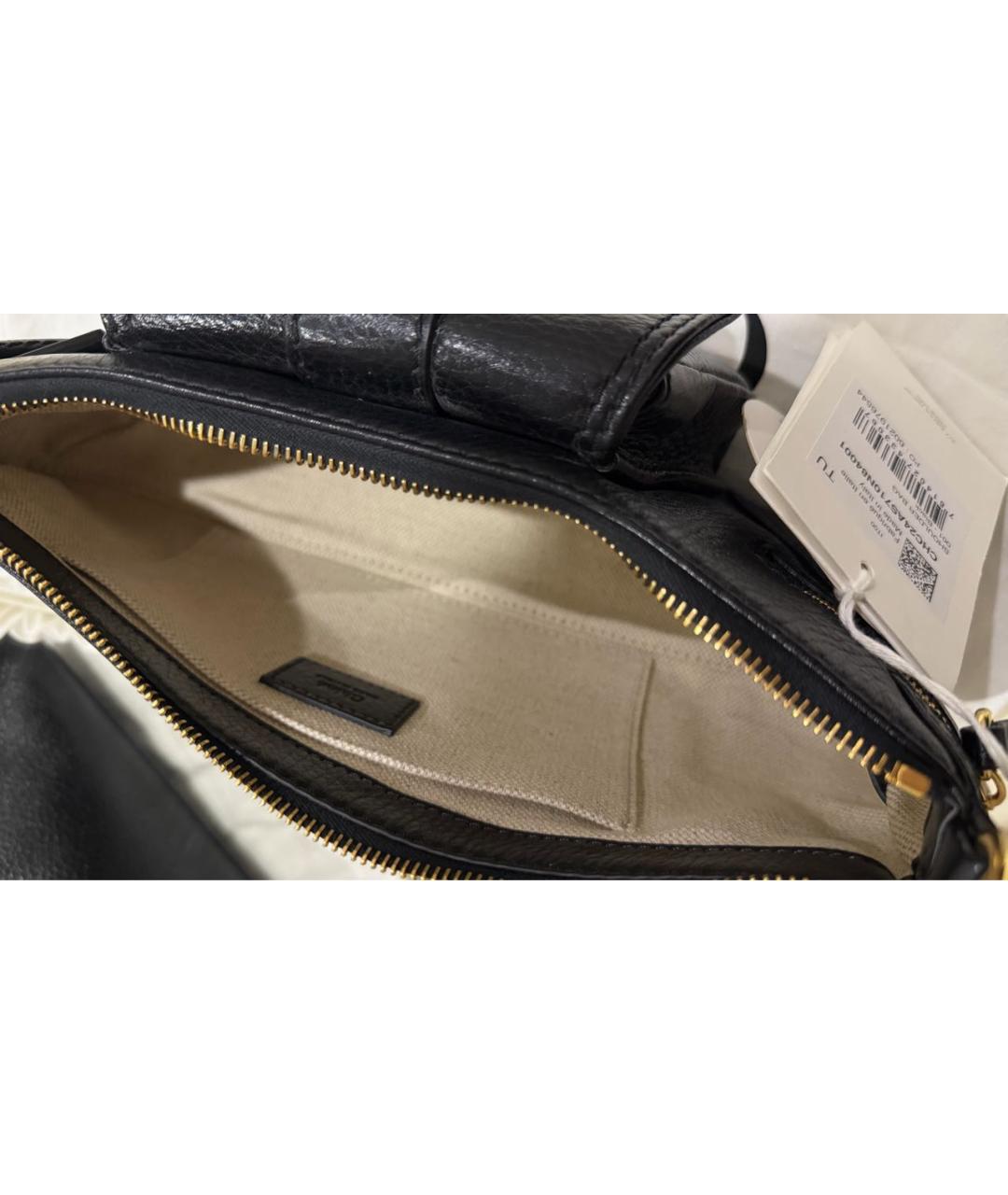 CHLOE Черная кожаная сумка через плечо, фото 8