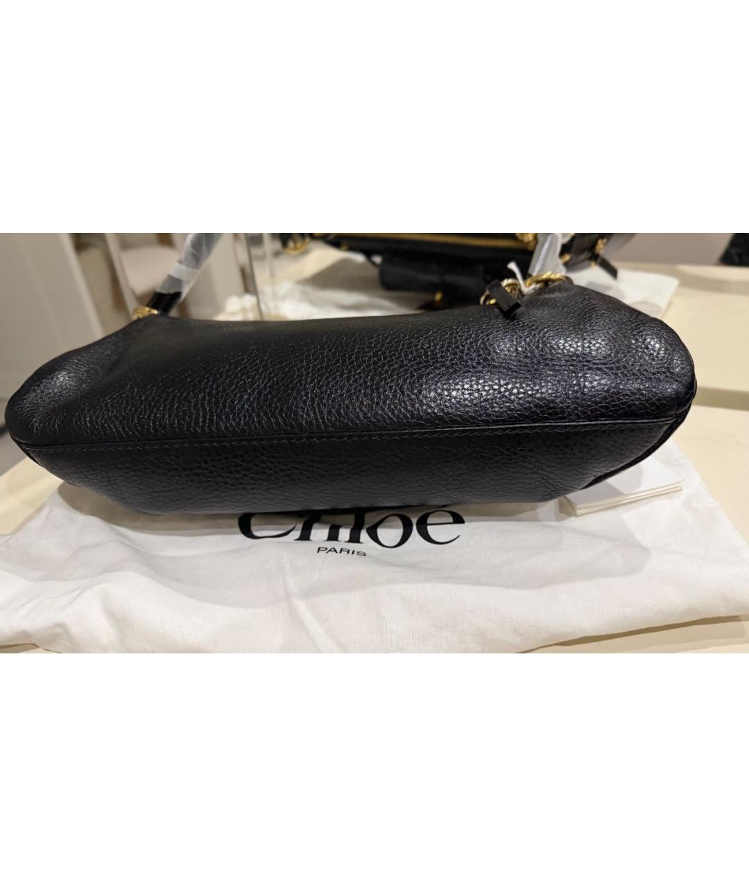 CHLOE Черная кожаная сумка через плечо, фото 7