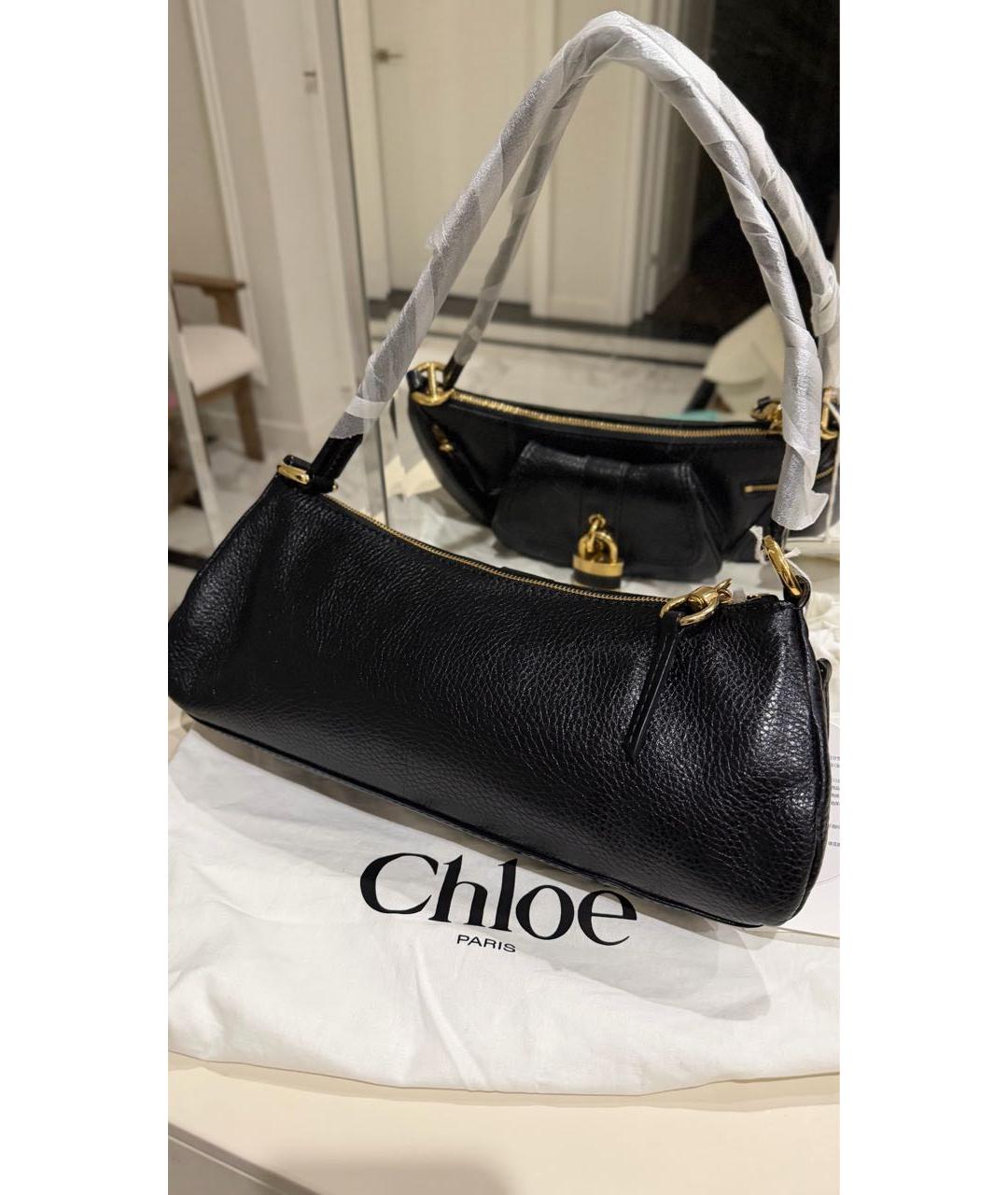 CHLOE Черная кожаная сумка через плечо, фото 6