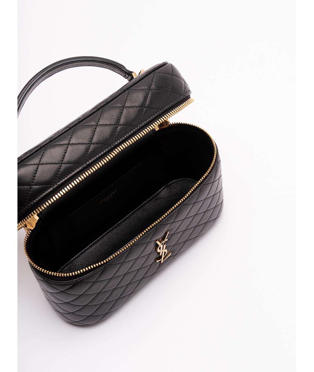SAINT LAURENT Черная кожаная сумка через плечо, фото 6