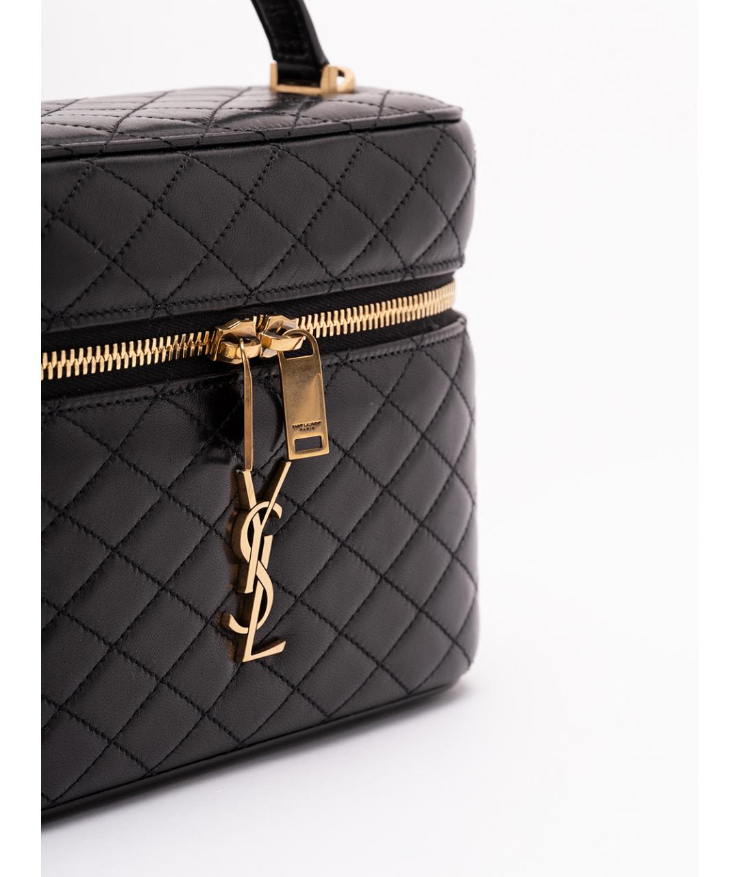 SAINT LAURENT Черная кожаная сумка через плечо, фото 5