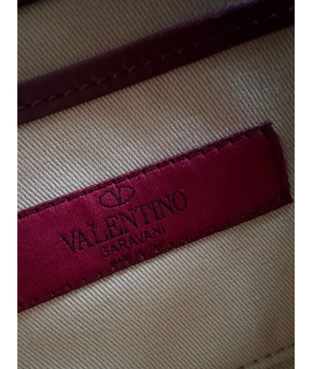 VALENTINO Бордовая кожаная сумка через плечо, фото 6
