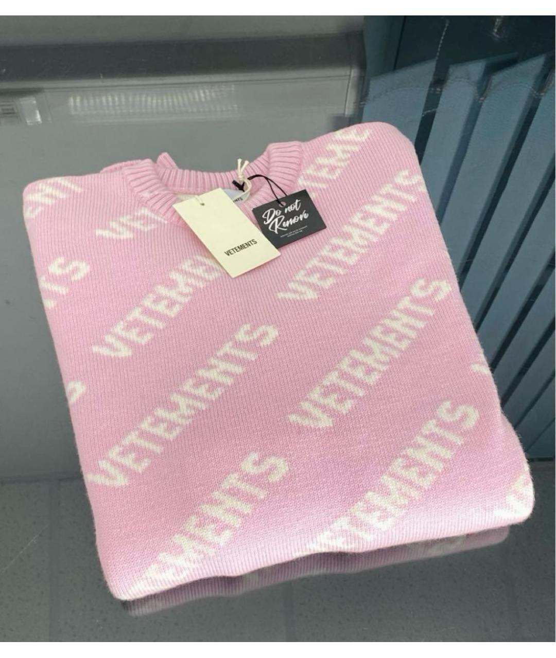 VETEMENTS Розовый шерстяной джемпер / свитер, фото 8