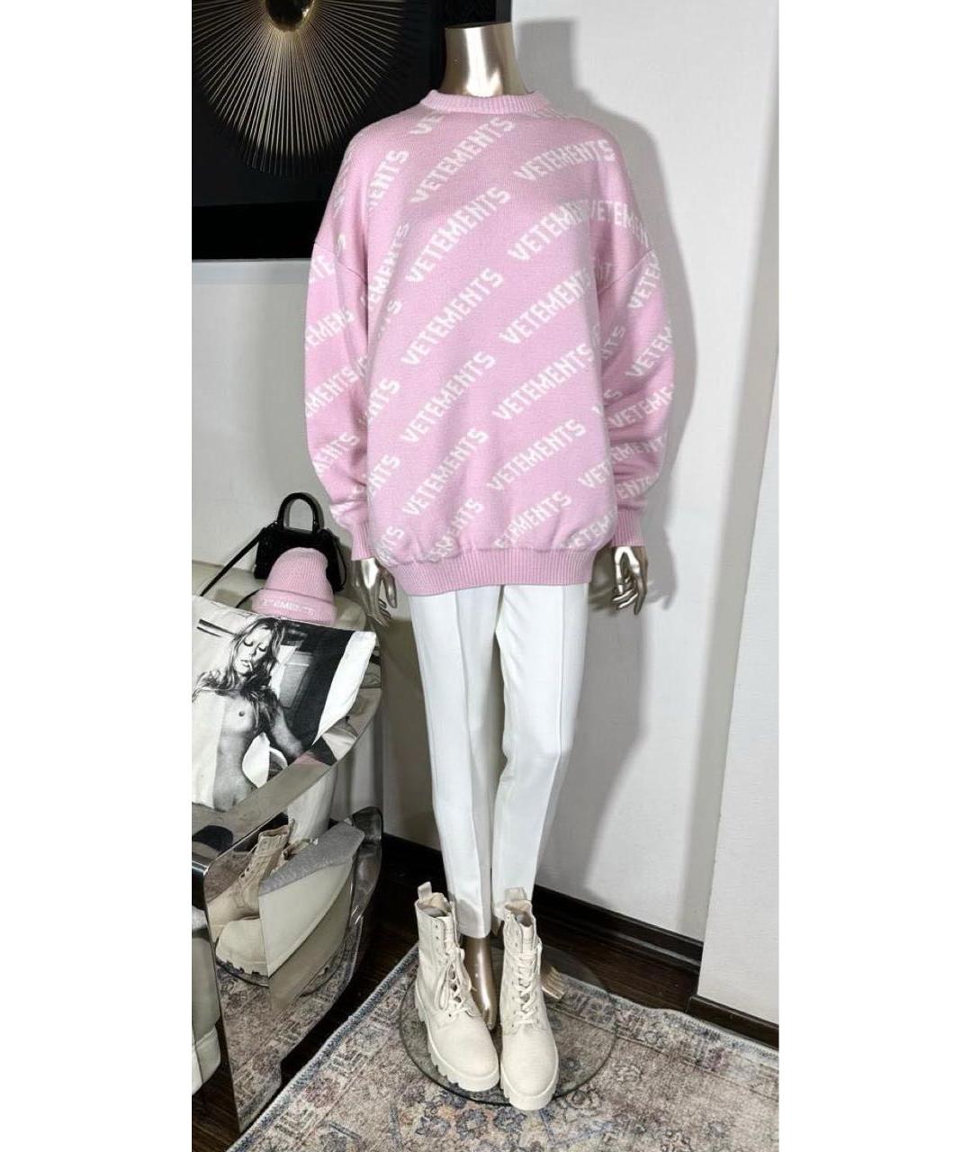 VETEMENTS Розовый шерстяной джемпер / свитер, фото 4