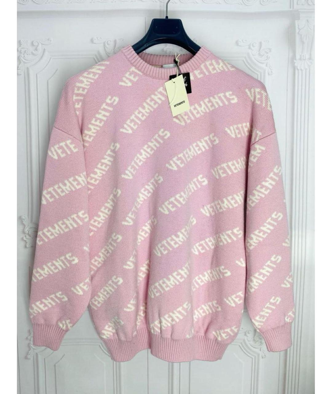VETEMENTS Розовый шерстяной джемпер / свитер, фото 7