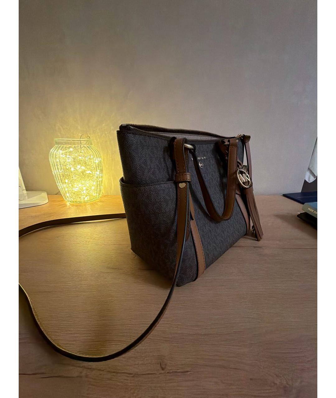 MICHAEL KORS Коричневая сумка через плечо из искусственной кожи, фото 2