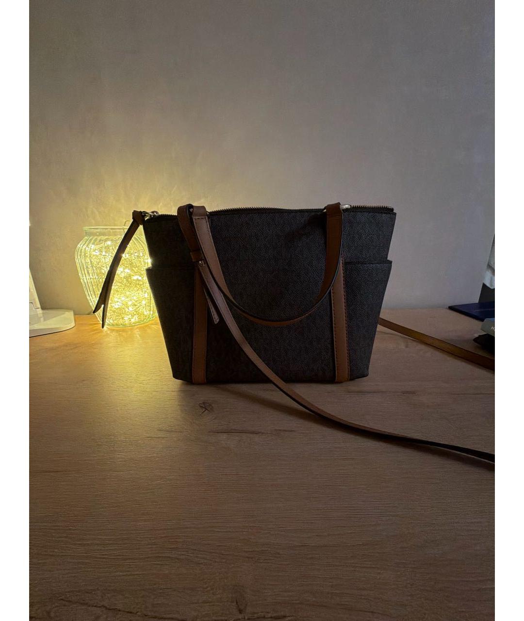 MICHAEL KORS Коричневая сумка через плечо из искусственной кожи, фото 3