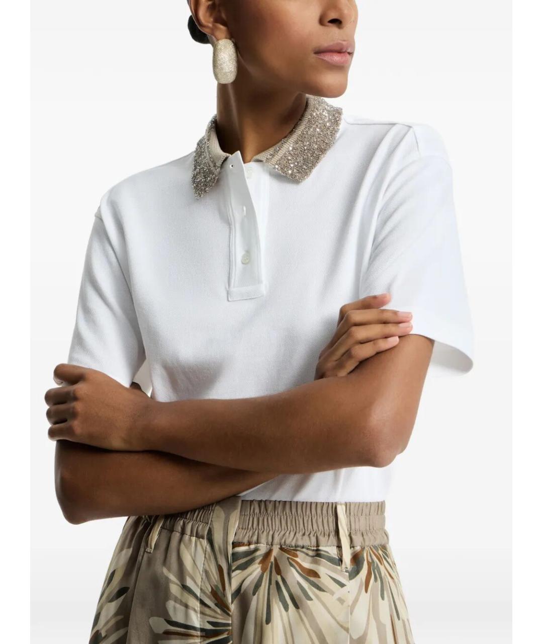 BRUNELLO CUCINELLI Белая хлопковая футболка, фото 5