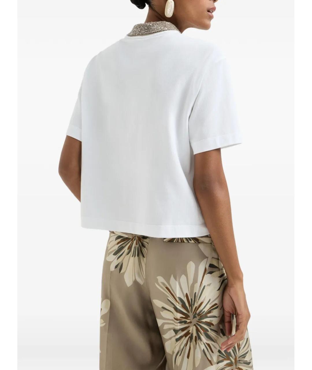 BRUNELLO CUCINELLI Белая хлопковая футболка, фото 4