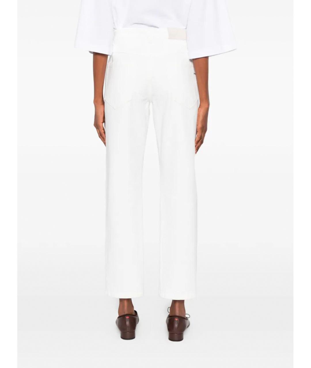 BRUNELLO CUCINELLI Белые хлопковые прямые джинсы, фото 4