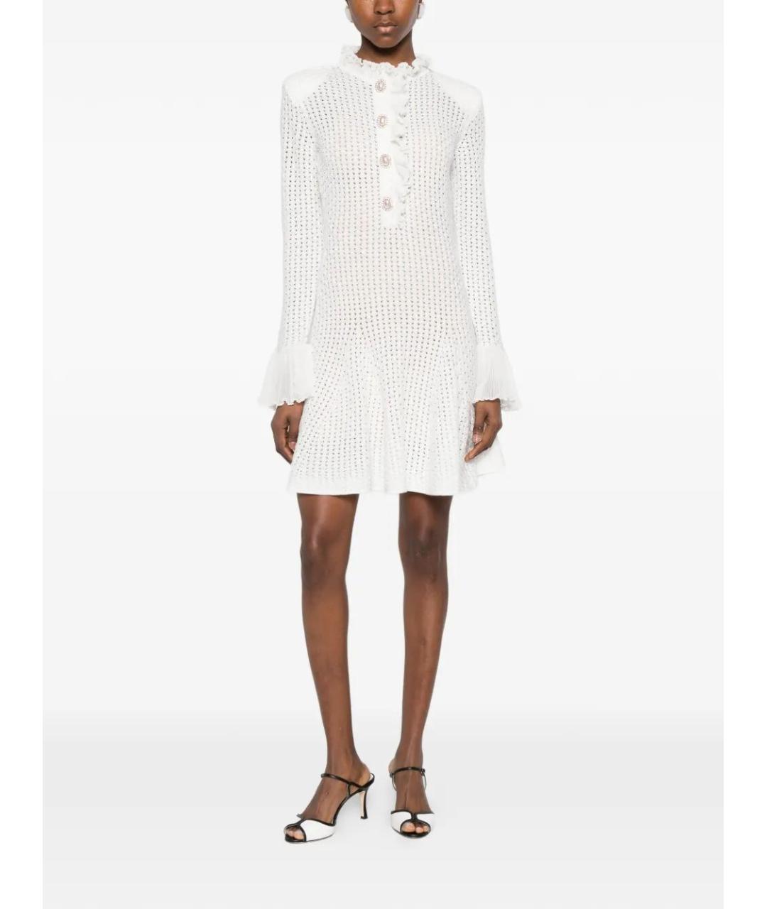 SELF-PORTRAIT Белое хлопковое повседневное платье, фото 2