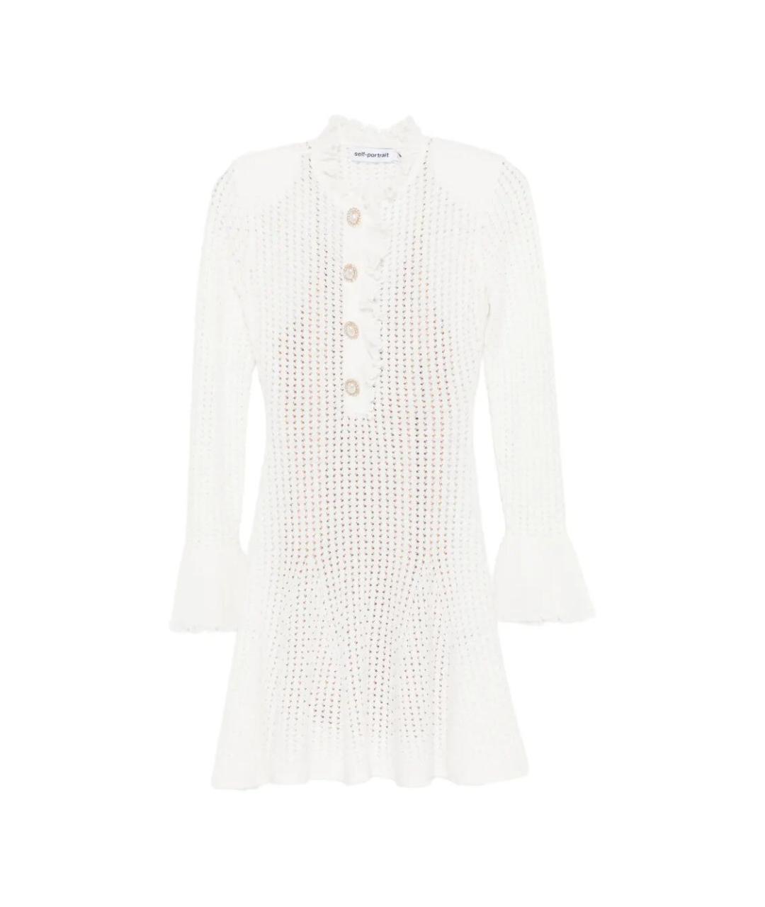 SELF-PORTRAIT Белое хлопковое повседневное платье, фото 1