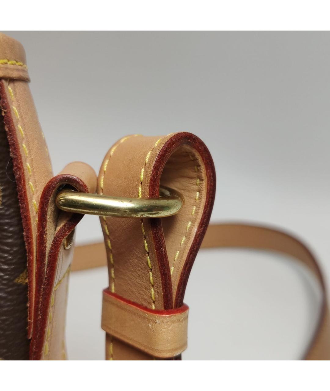 LOUIS VUITTON Коричневая кожаная сумка через плечо, фото 8