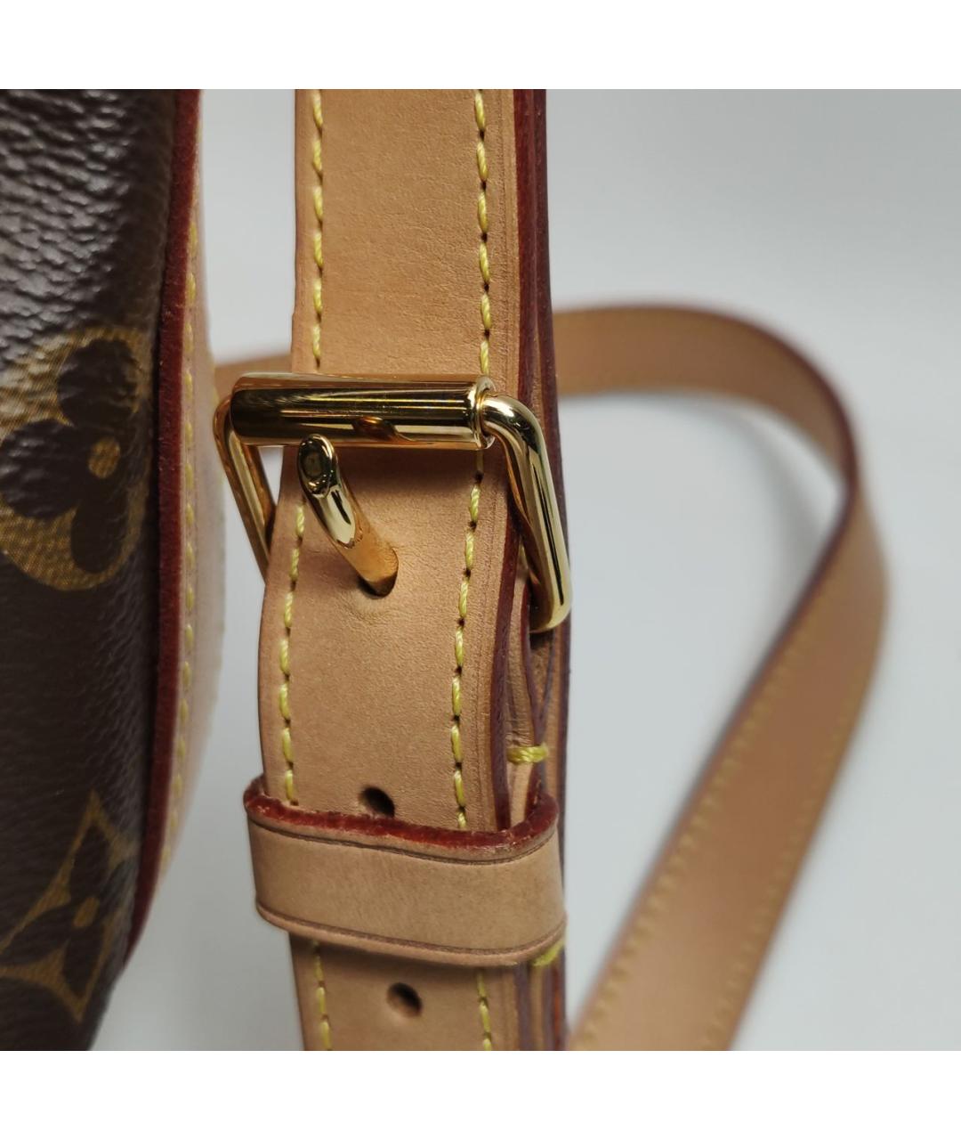 LOUIS VUITTON Коричневая кожаная сумка через плечо, фото 7