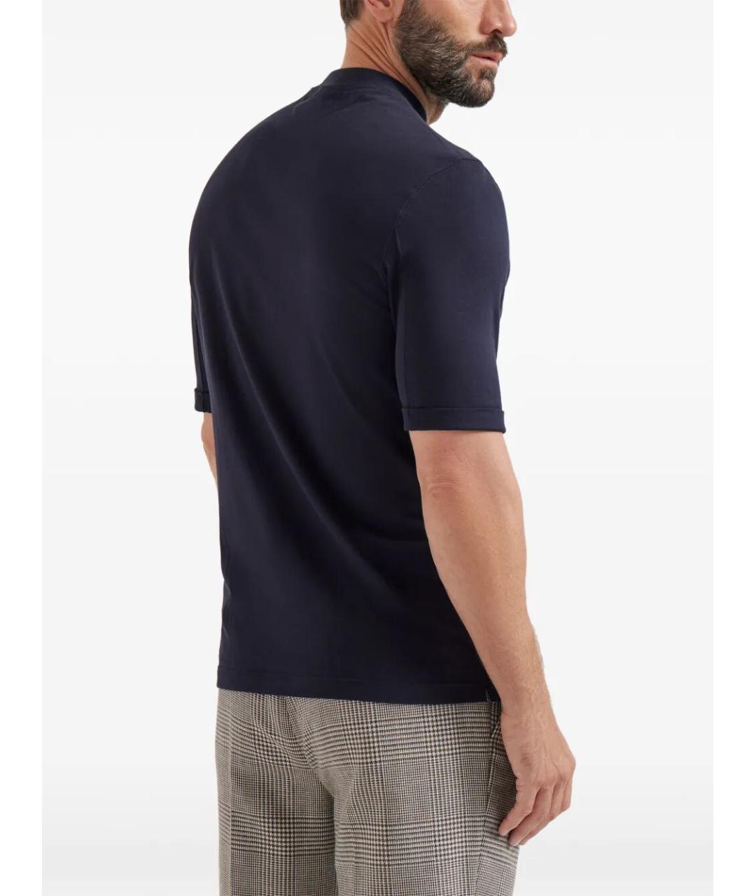 BRUNELLO CUCINELLI Синяя хлопковая футболка, фото 5