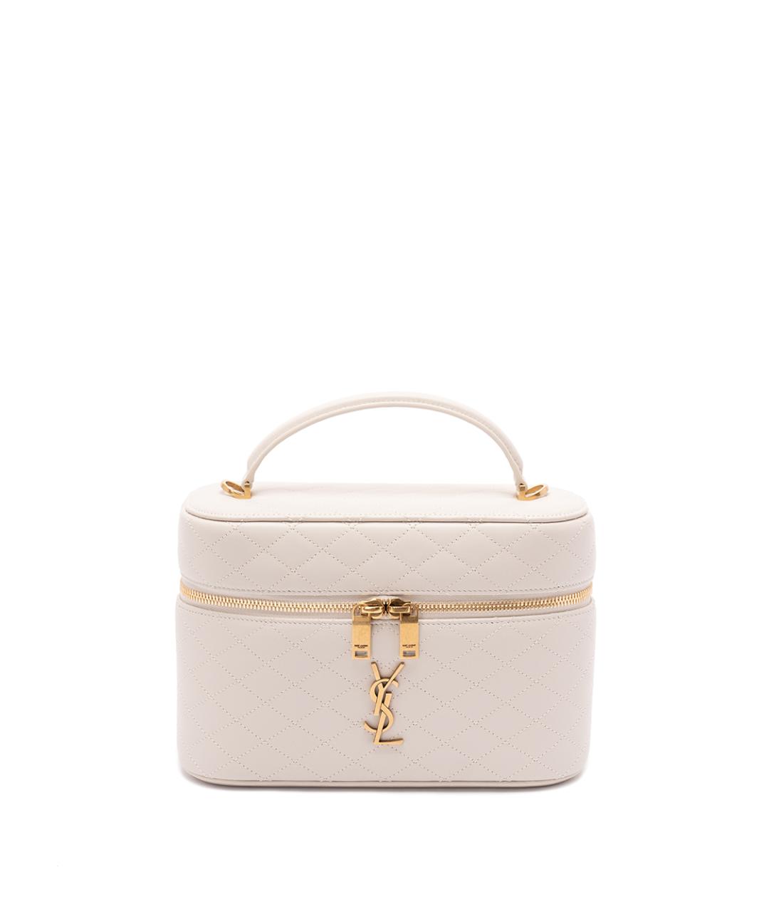 SAINT LAURENT Белая кожаная сумка через плечо, фото 1