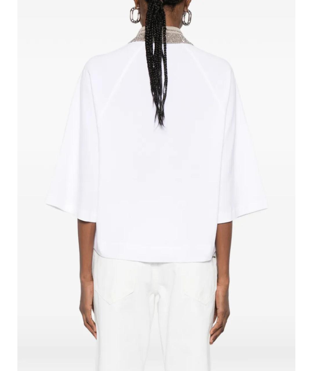 BRUNELLO CUCINELLI Белая хлопковая футболка, фото 3