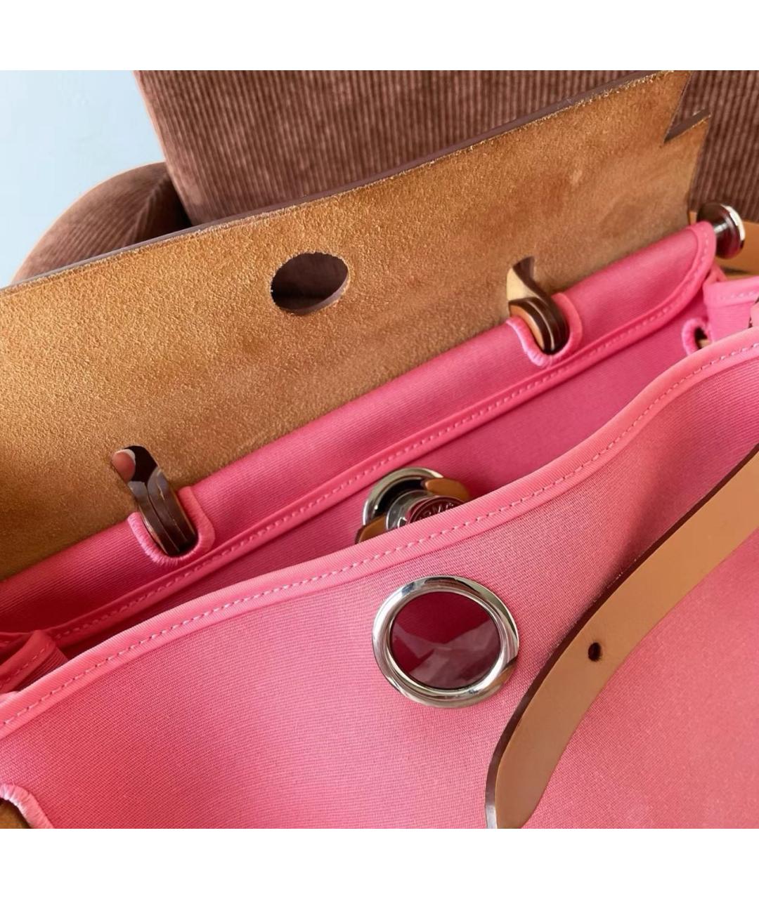HERMES Розовая тканевая сумка через плечо, фото 7