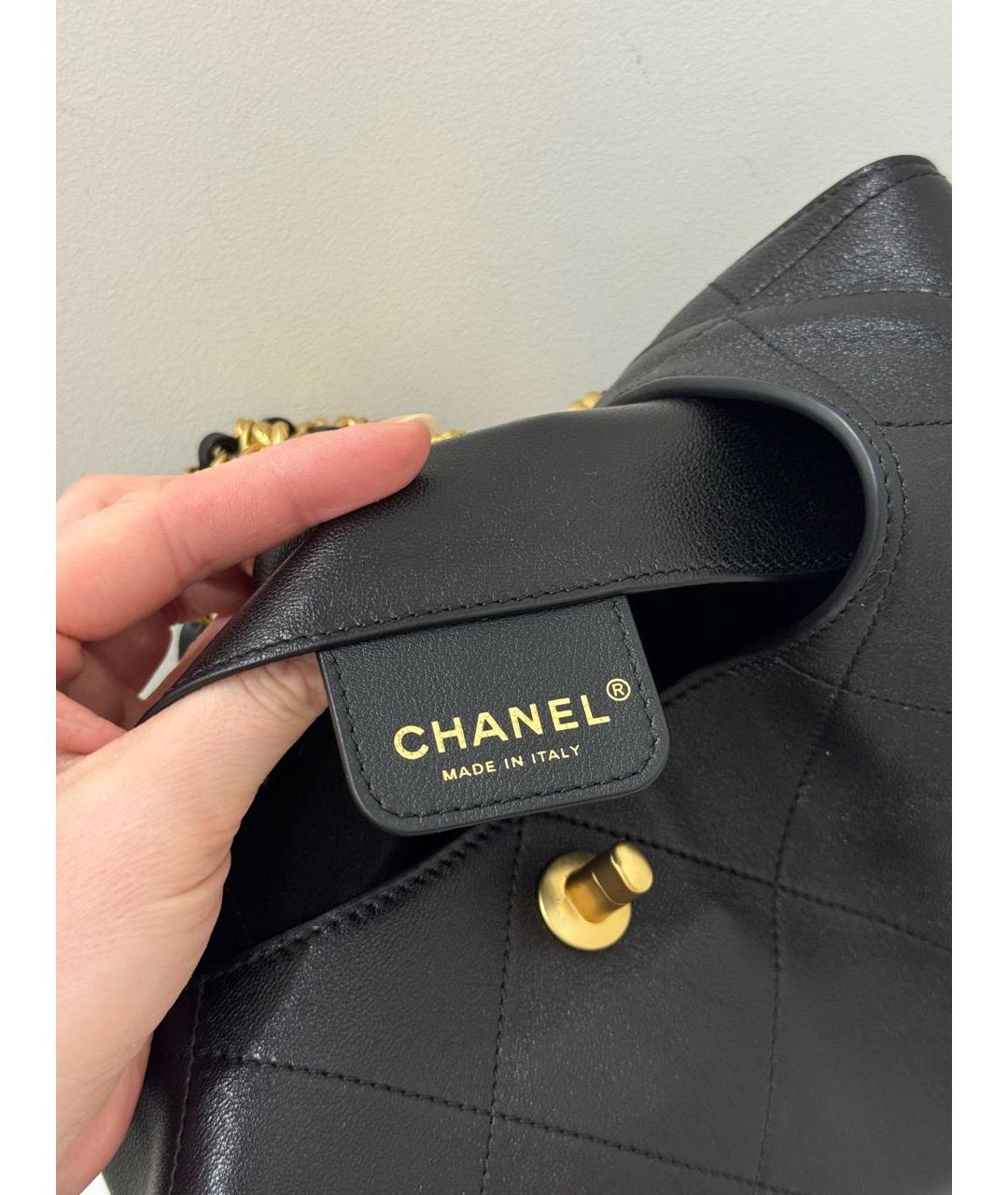 CHANEL Черная кожаная сумка тоут, фото 4