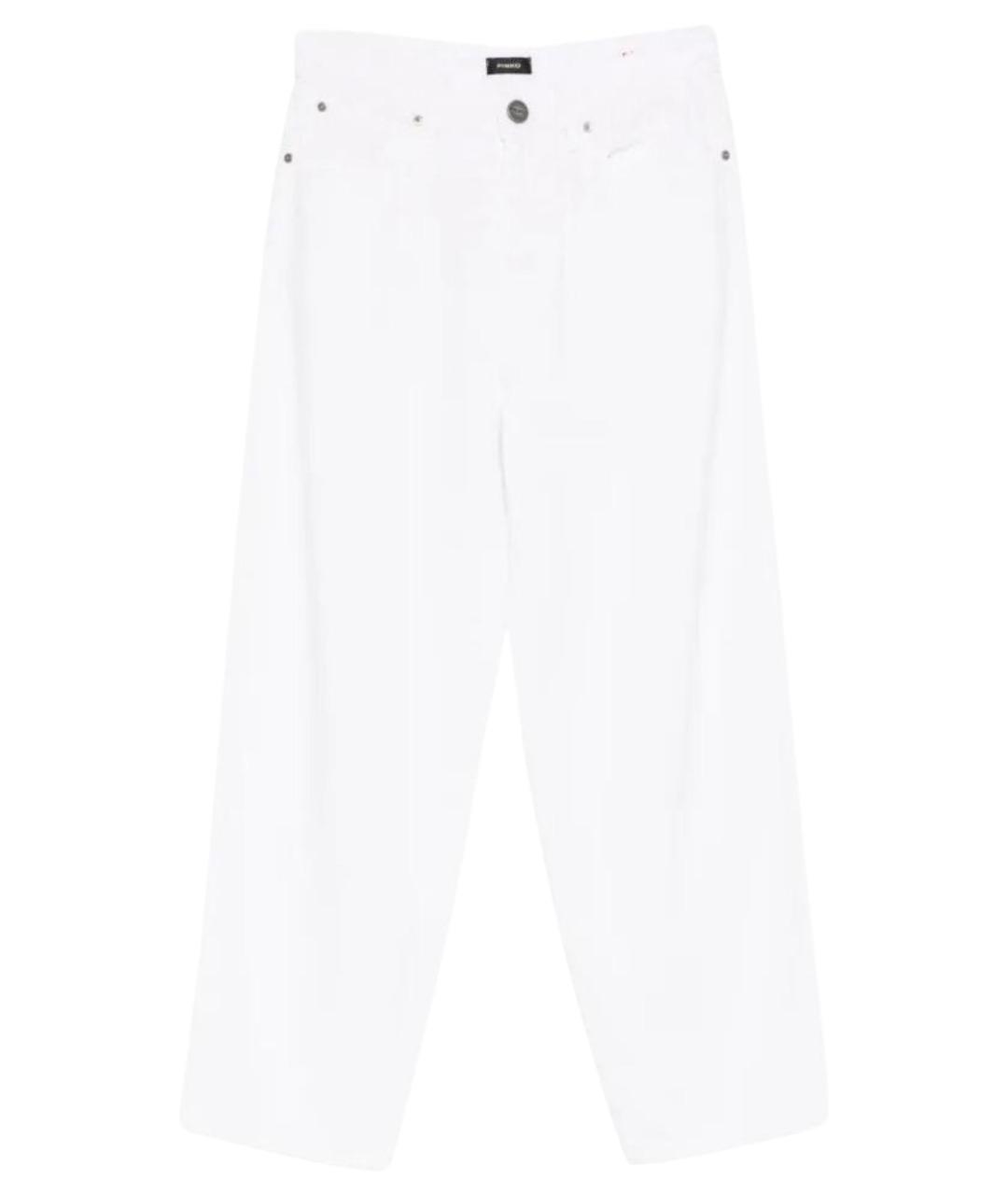 PINKO Белые хлопко-лиоцелловые прямые джинсы, фото 1