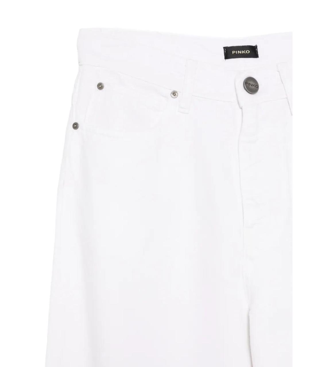PINKO Белые хлопко-лиоцелловые прямые джинсы, фото 3