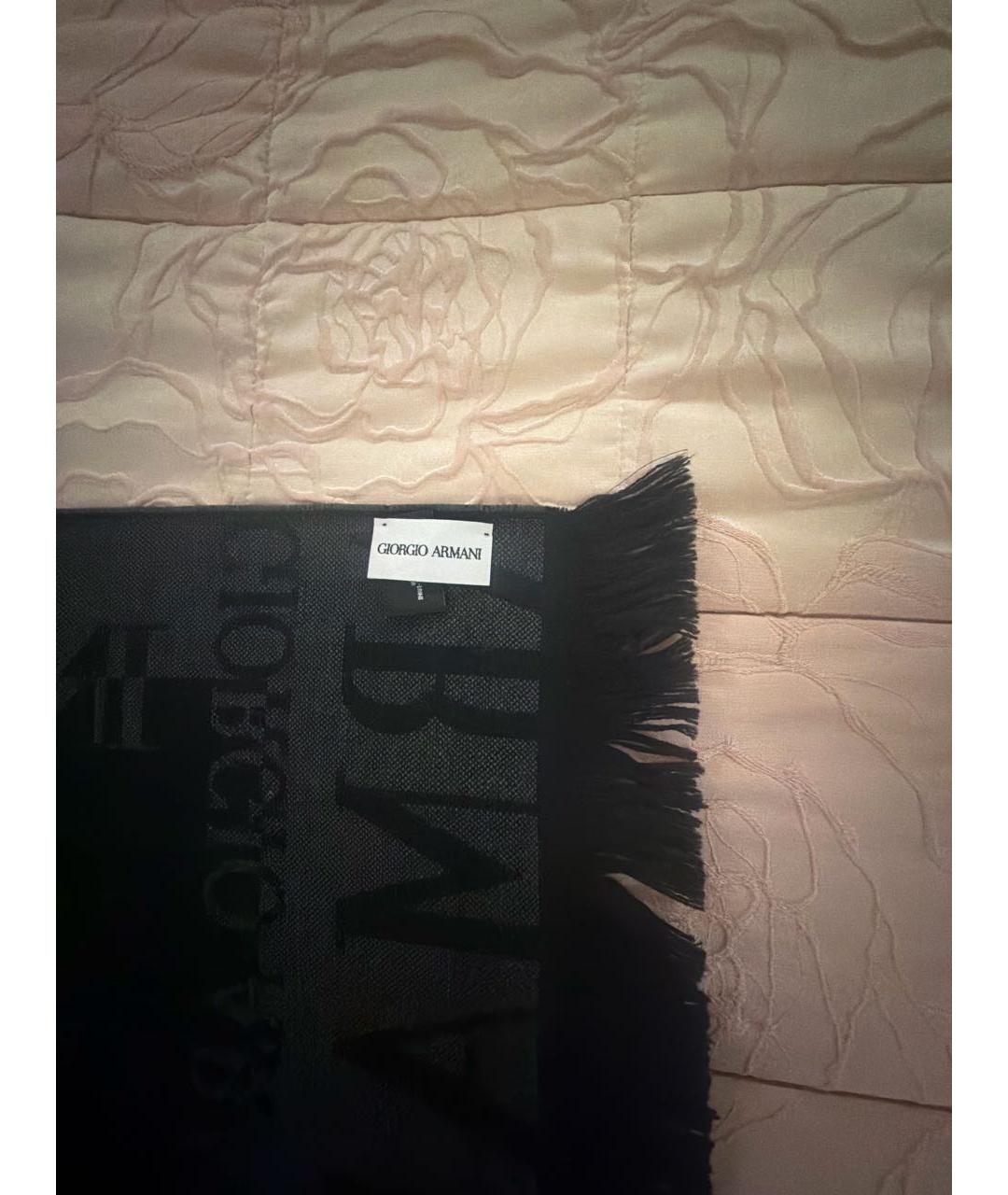 GIORGIO ARMANI Серый шерстяной шарф, фото 3