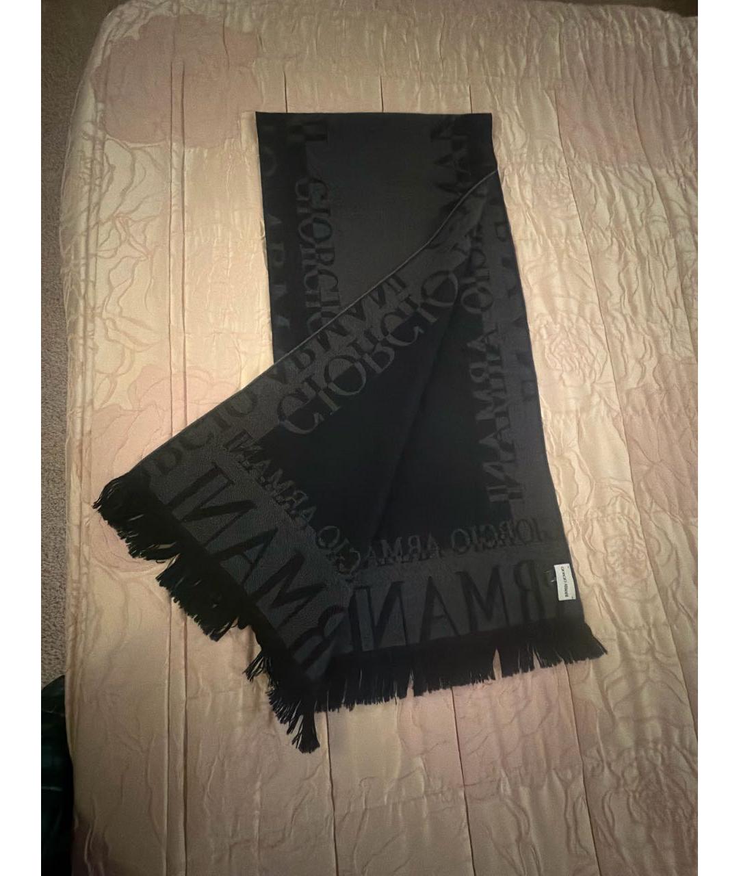 GIORGIO ARMANI Серый шерстяной шарф, фото 2